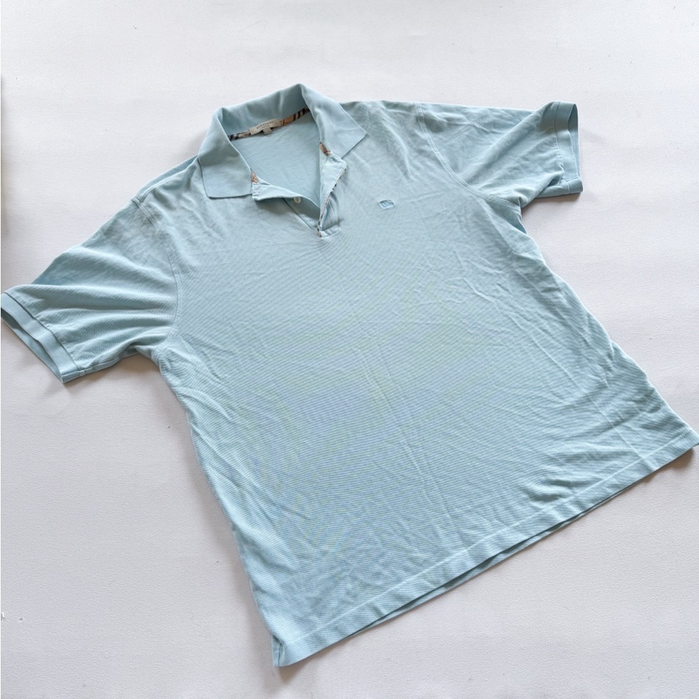 Men’s Burberry Sky Blue Polo Shirt size L